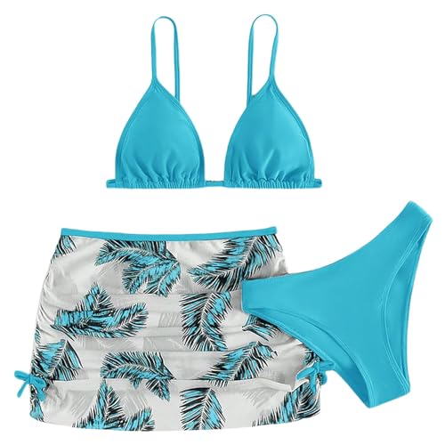 Girls Swimsuit 3 Piece Bathing Suit Quick Dry Tankini Set with Cover Up Beach Skirt Bikini Beach Swimwear2