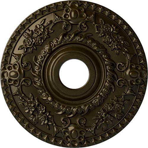 Ekena Millwork CM18ROGGS Rose Ceiling Medallion, Green Gold