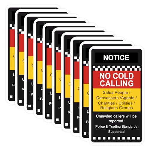 10 Pcs No Junk Mail Sign Sticker, 9 * 5cm Door Stickers, Weatherproof Removable & Wipeable, Self-Adhesive Vinyl Sticker for Nuisance Canvassers, Salesman, Hawkers, Agents etc