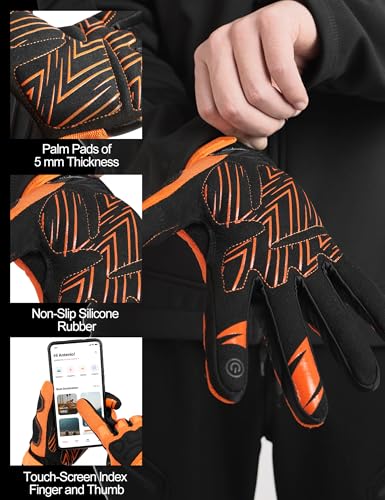 Image of INBIKE Mountain Bike Gloves for Men Knuckle Guard Padded Cycling Gloves | 5mm Shock-Absorbing Palm Padding, MTB, Motocross, Road Cycling, Dirt Biking, Touchscreen Fingers, Anti-Slip Palm