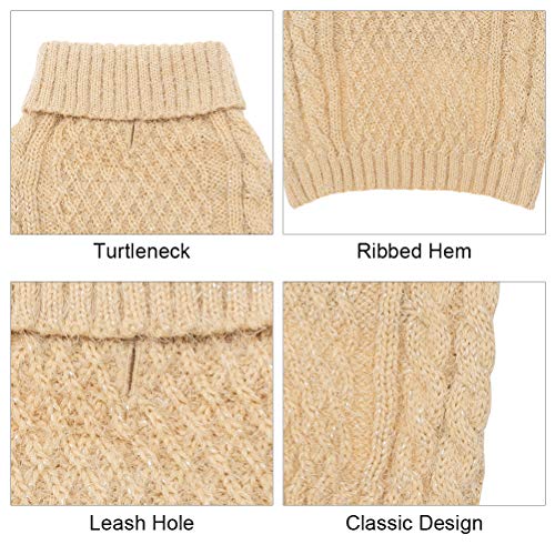 Scirokko Turtleneck Small Dog Sweater - Classic Cable Knit Winter Coat Dog Cold Weather Clothes For Small Dogs Puppy #TOP5