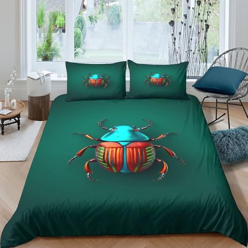 Parure de lit scarabée 140x200 avec housse de couette 3D