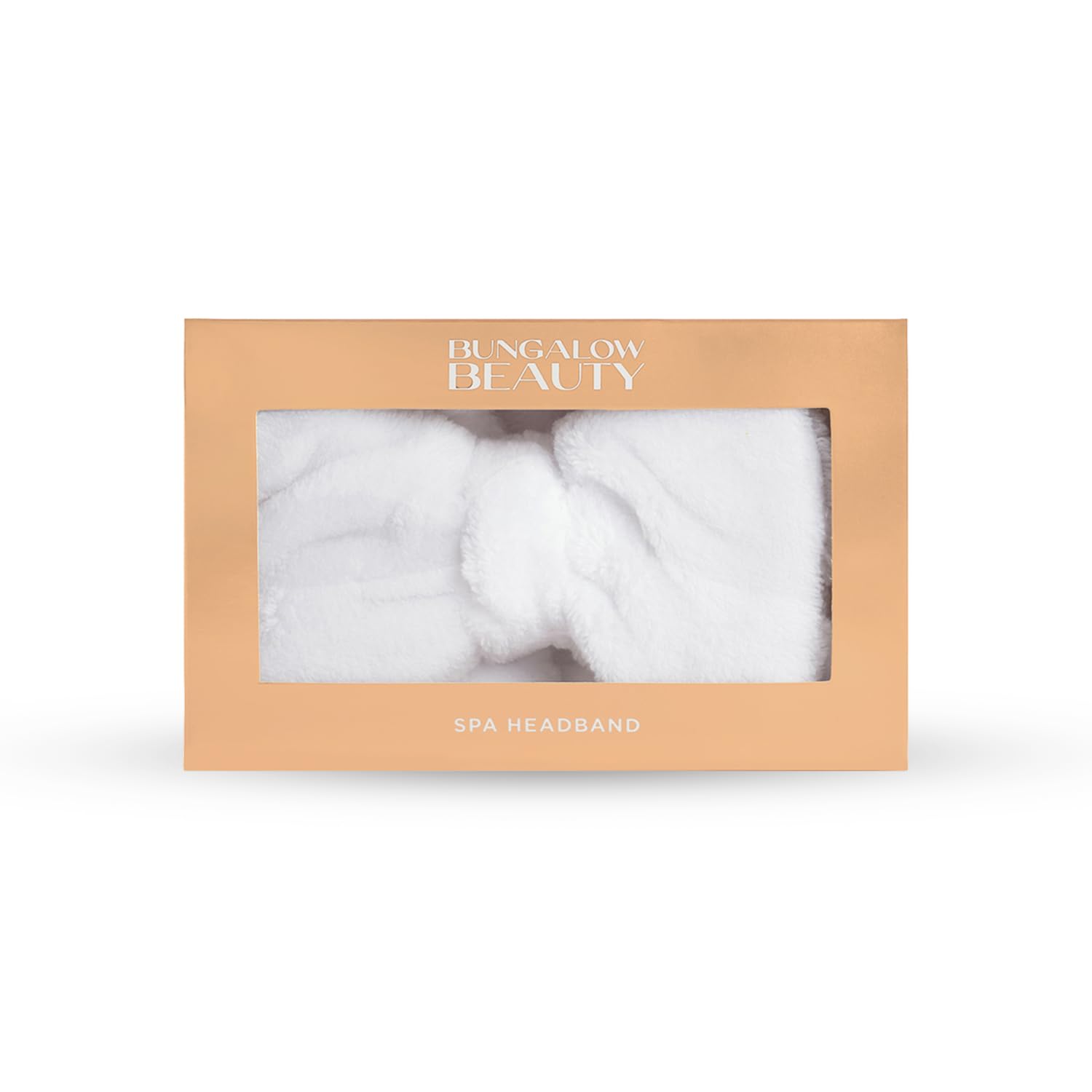 Bungalow Beauty Facial Headband for Washing Face β Soft Stretch Makeup Headband for Skincare, Spa & Bath β Adjustable Hair Band to Keep Hair Dry While Cleansing, Applying Mask or Makeup β Cute & Comfortable (White)