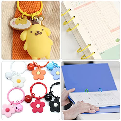 Loose Leaf Binder Rings 1Inch 60Pcs Office Book Rings Metal Small Binder Rings, Flash Card Rings, Assorted Colors Notebook Paper Rings, Index Card Rings For School, Home Or Office(6 Colors) #TOP4