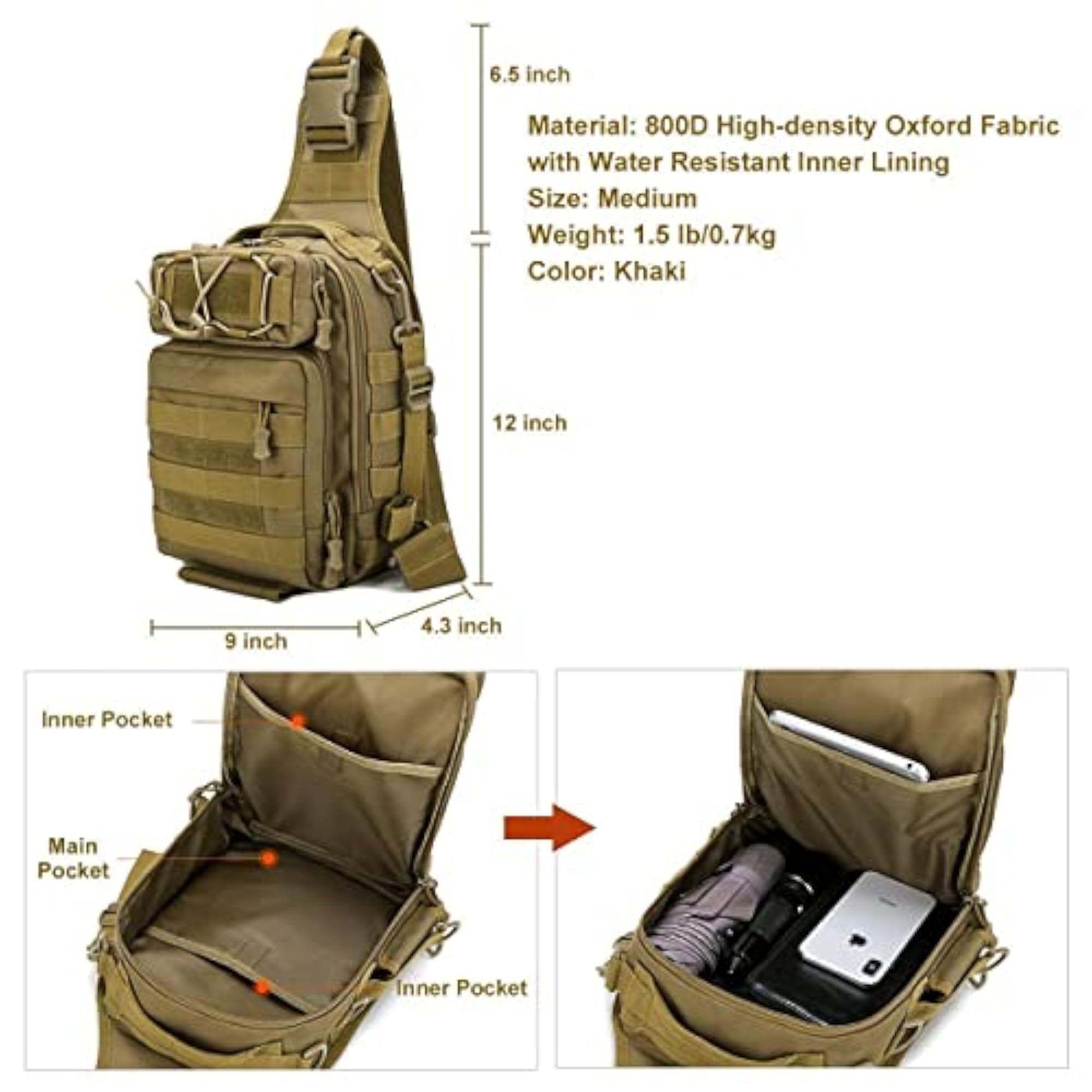 Lightweight Crossbody Backpack for Men & Women
