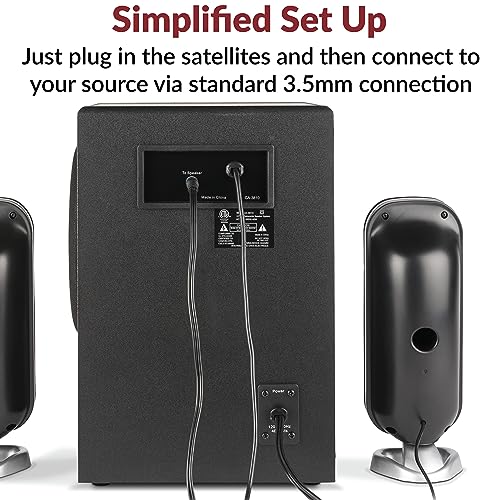 Image of Cyber Acoustics CA-3810 2.1 Multimedia Speaker System with Subwoofer, 80 Watts Peak Power, Strong Bass, Perfect for Music, Movies, and Games