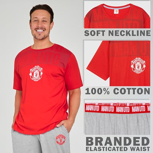 Manchester United F.C. Mens Pajama Set, Cotton Loungewear - Man United Gifts4