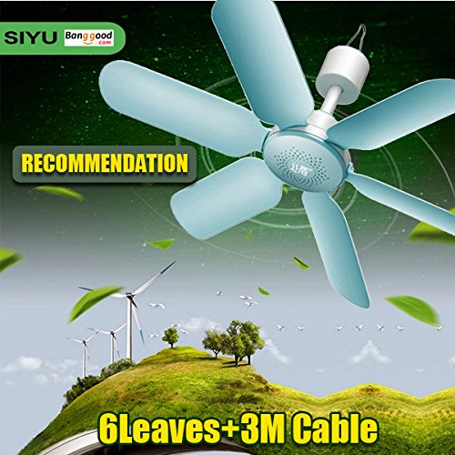 Generic 220V 7W Ultra Quiet 6 Leaves Mini Electric Hanging Ceiling Fan