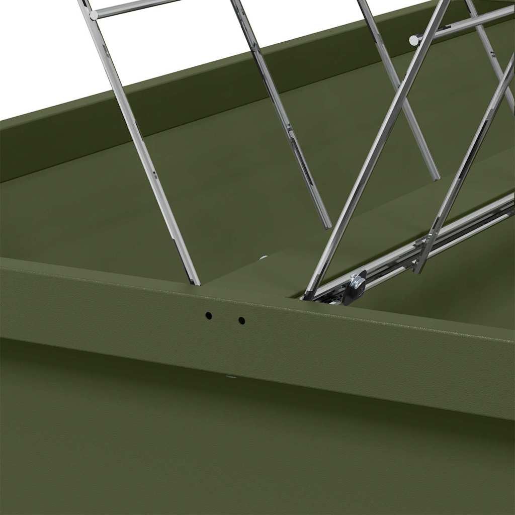Comedero para ganado verde oliva de acero laminado en frío, 100 x 60 x 90 cm, con capacidad de 15 kg, para ganado, oveja, cabra, resistente a la intemperie, para interior y exterior