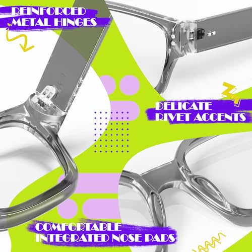 Image of Sunier Oversized Thick Square Fake Clear Lens Glasses Women Men 100% UV400