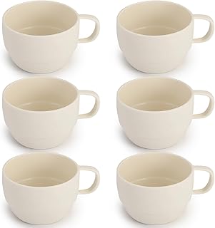 Coffee Mugs Set of 6, Coffee Cups 12oz, Durable Light Weight Plastic Mugs for Home, Outdoor, Picnic, Camping, Idea Birthday Gift
