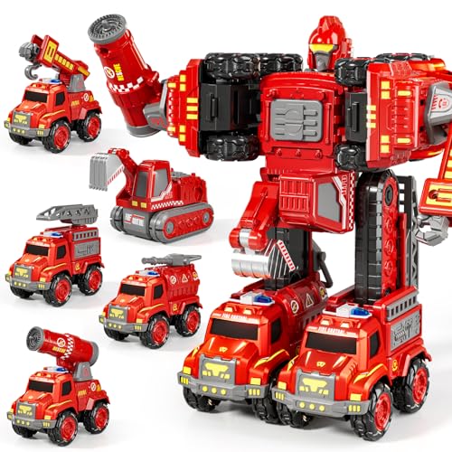 KIZONLY Transform Toys for Boys 4-6, 5 in 1 Take Apart Toys 