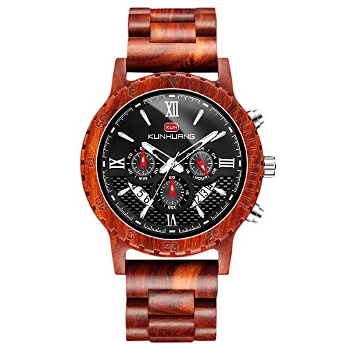 RORIOS Mens Wooden Watch ؐrv Y Ebh EHb` AiO NI[cŎv t\ y @\ AM[Ή ؂̂Ƃ wj AEj NX}X v[g ?h