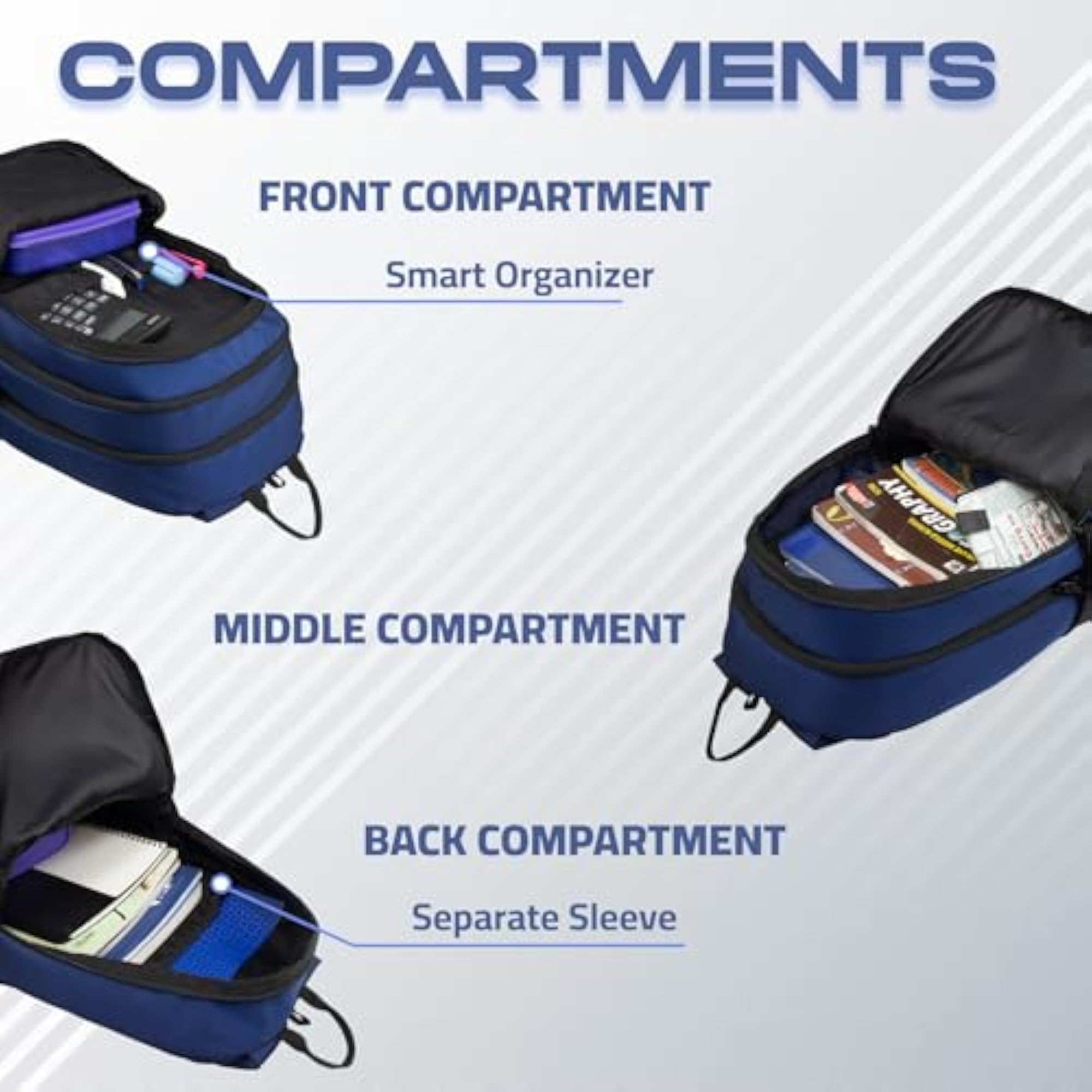 Floyd 26L Backpack, 3 Spacious Compartments & 3 Pockets