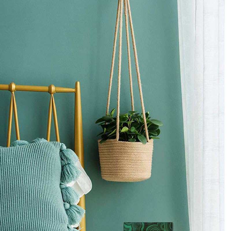 Pot De Fleurs à Suspendre En Corde De Jute, Suspendu Panier Tissé