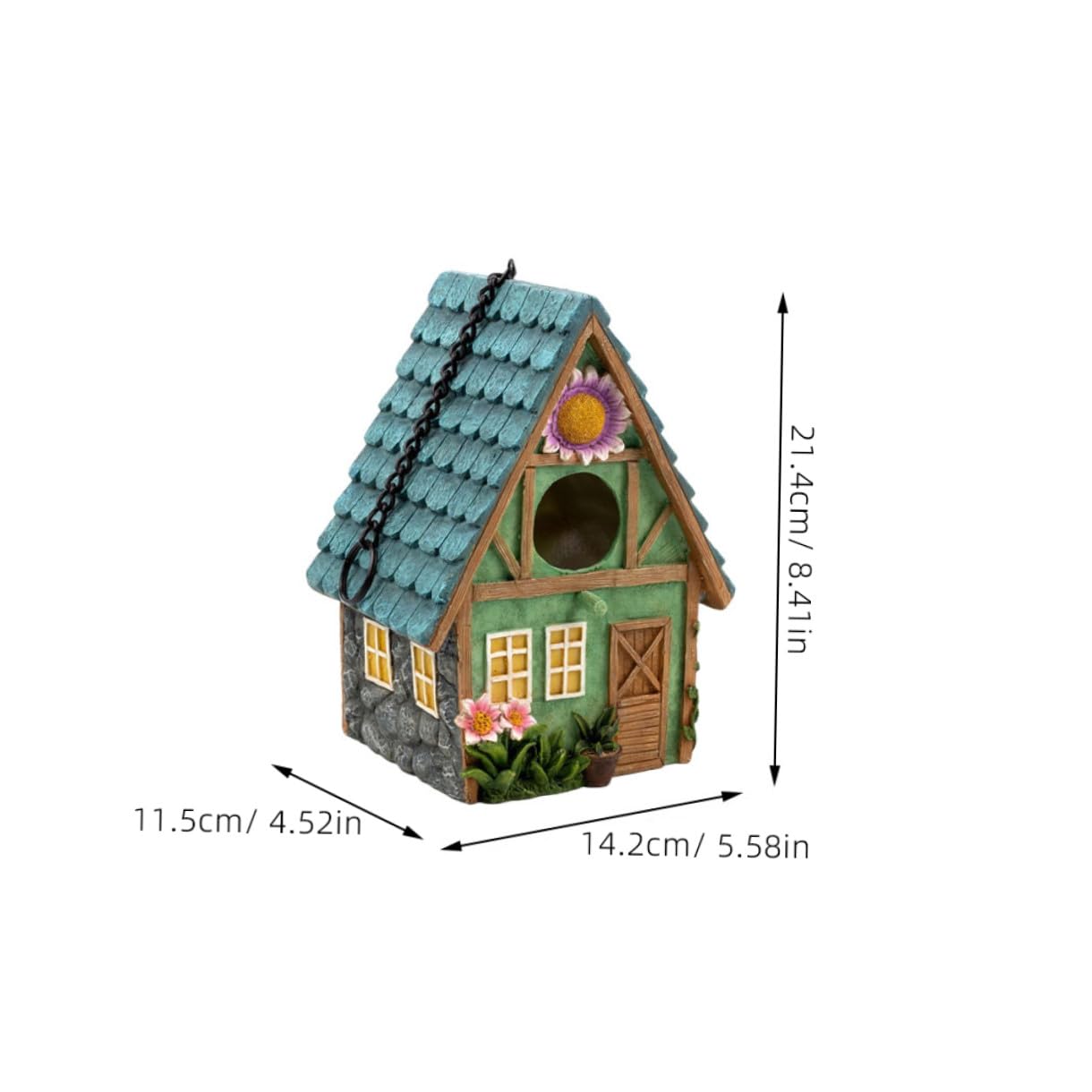 FOMIYES Handgefertigtes Vogelhaus aus Kunstharz mit Rustikalem Stil und Wetterfestem Design Dekoratives Vogelnest als Schutzraum für Vögel im Garten und Hof