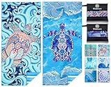 2 Pack Microfiber Lightweight Beach Towel Sand Free Quick Dry Absorbent Thin Compact Towels for Swimming Pool Camping Beach Accessories Large Easy Pack Travel Things for Vacation Essentials Gift