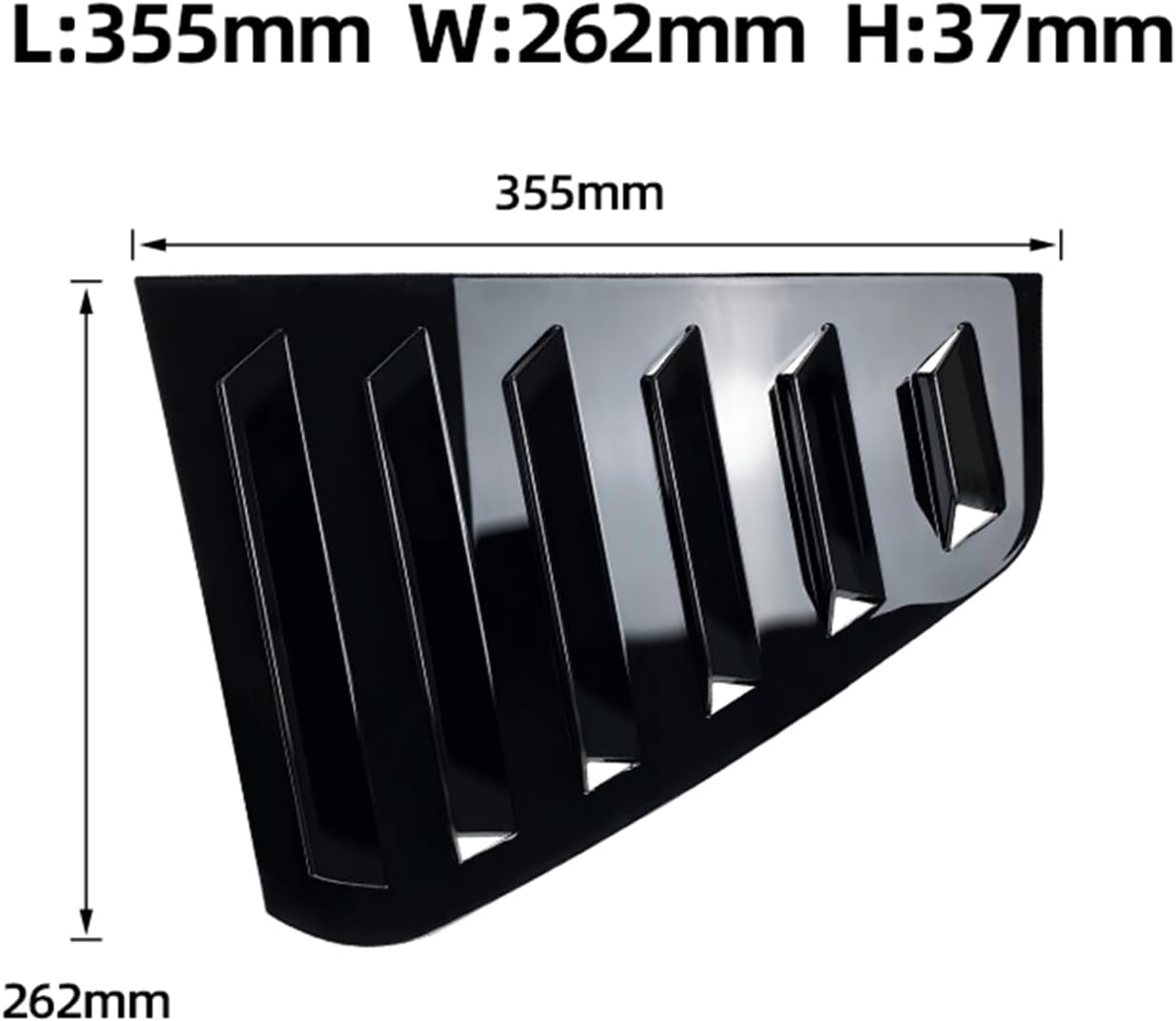 Glossy Black Carbon Fiber Look Rear WIndow Side Louver Shutter Trim For Golf 7 MK7 2013-2019