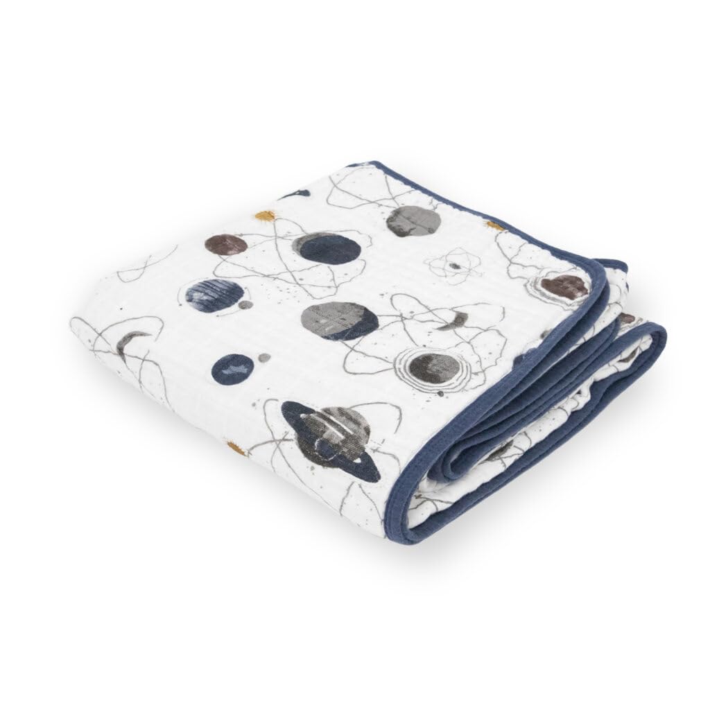 Little Unicorn Original Premium Cotton Quilt | Multi-Layered & Extra-Soft Muslin Fabric |for Babies & Toddlers (Planetary)