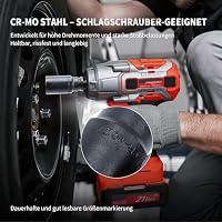 CCLIFE Schlagschrauber Nüsse Set, Schlagnuss set 1/2 zoll, 40 tlg, 10–32mm – Ansicht 6