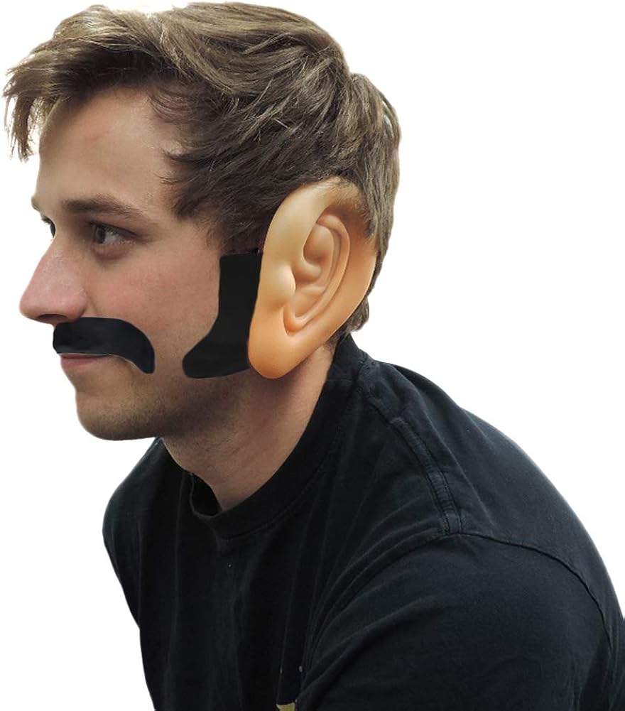 70" s Disco Black Fake Hair Facial Lamb Chop Sideburns & Mustache Costume Accessory : Clothing, Shoes & Jewelry