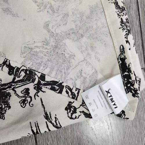 Black and Cream White Farmhouse Table Runner for Kitchen Dining, Modern Style Decor Toile Pattern Cotton Small Coffee Table Runner for Living Room, 72 Inches Long, XTMYI Table Runners not of Paper by XTMYI - Used condition - Image 4