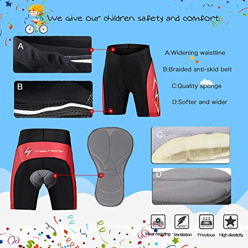 L Server Boys Cycling Jersey Set,Kids Youth Short Sleeve Jersey Set With 3D Padded Shorts Mountain Biking Jersey #TOP5