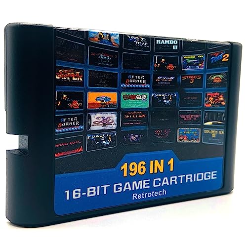 Image of Retrotech 196 In 1 V2 Multi Game Cartridge For Sega Genesis Console - Includes Retrotech Printed Instructions