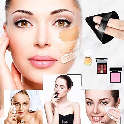 48 Pcs Velour Triangle Powder Puff Soft Velour Makeup Puff Velour Puffs For Face Powder Makeup Triangle Sponges For Wet And Dry Cosmetic Foundation Loose Mineral Powder Body Makeup Tool (Black, White) #TOP6