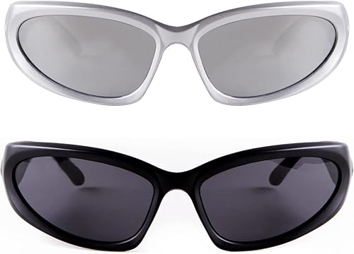 Miniatura 7 de ADE WU Gafas de sol de moda envolventes para mujeres y hombres, gafas de sol deportivas y2k de moda, gafas de sol futuristas