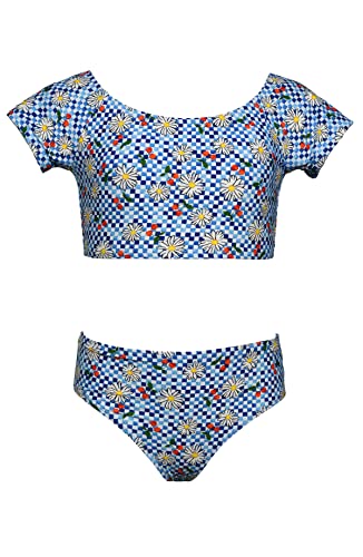 Hobie Girls-Cap Sleeve Bralette Bikini Top & High Waist Bottom Swimsuit Set - Main Image