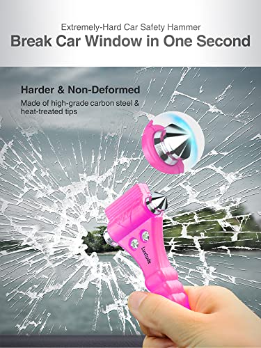 Luxtude Window Breaker, Car Escape Tool for Women, Window Breaker Seatbelt Cutter, Glass Breaker and Seatbelt Cutter, Car Safety Tool & Rescue Tool, Emergency Safety Hammer for Land/Underwater(4 Pack)