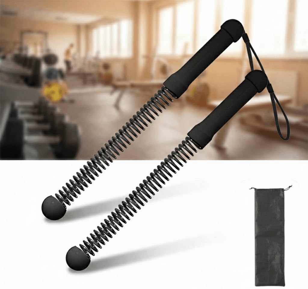 Weighted Ropeless Battle Ropes, 2PCS Heavy Duty Cordless Training Rope for Home Gym, Portable HIIT Workout & Strength Training Equipment, Low-Impact Cardio for Men and Women, Black