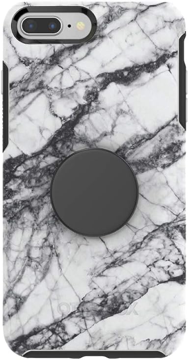 Amazon Com Otter Pop For Iphone 7 And 8 Otterbox Symmetry Series Case With Popsockets Phone Grip And Phone Stand Popgrip Collapsible Swappable Top White Marble And Aluminum Black Cell Phones Accessories