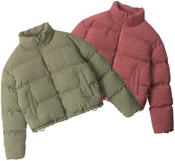 Casual Stand Up Collar Coat Short Warm Retro Thickened Cotton Padded Jacket for Women