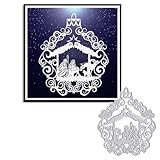 ALIBBON Christmas Nativity Scene Die Cuts for Card Making, Christmas Hanging Ornaments Cutting Dies Metal Template Molds, Jesus Christ Dies for Crafting DIY Photo Album Paper Scrapbooking