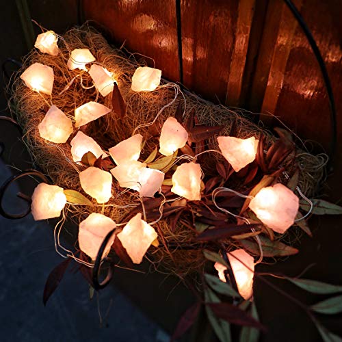 Rose Quartz Crystals Pale Pink Decorative Lights Rough Stones Color Changing Rocks 8.5Ft 20 Leds Usb Plug In Battery Power With Remote For Reiki Healing Witchy Holiday Natural Ornaments Décor #TOP6