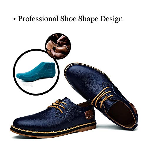 Italian Blue Shoes Men Blue Leather Dress Shoes For Men Men's Dress Shoes Black Brown Genuine Cow Leather Oxfords Business Casual Shoes Size 11 #TOP4