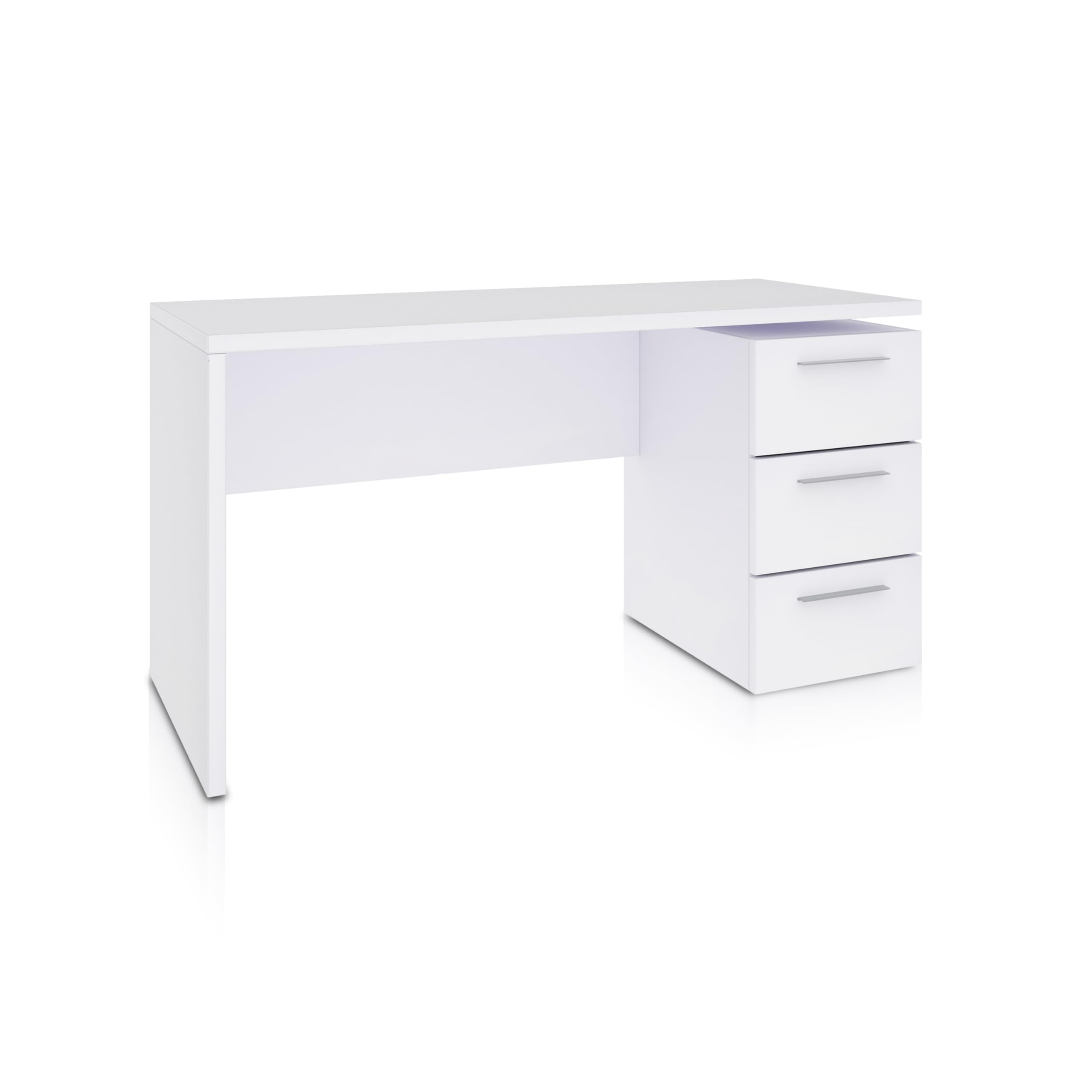 duehome | Mesa de Despacho 3 Cajones, Escritorio, Modelo Sasha, Acabado en Color Blanco Artik, Medidas: 138 (Ancho) x 60 cm (Fondo) x 74 (Alto)