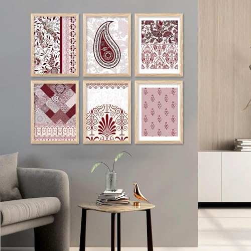 Image of kotart Premium Digital Madhubani Art Paintings with Frame for Home Decor - Framed Painting for Living Room Bedroom Office Room Decor - Painting for Wall Decoration - Pack of 6 (19X25 inch)