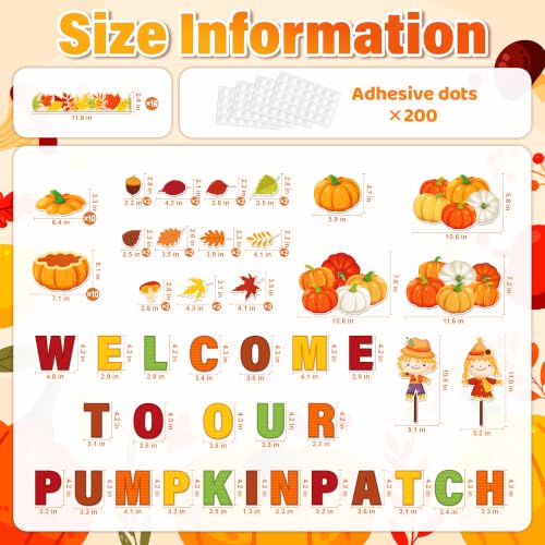 Fall Bulletin Board Decorations, Welcome to Our Pumpkin Patch Bulletin Board, Fall Classroom Decorations Pumpkin Patch Paper Cutouts, Fall Bulletin Board for School Classroom Office Wall Chalkboard - Image 3