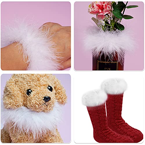 Dxhycc 2 Yards Marabou Feather Boa For Crafts Wedding Party Halloween Costume Christmas Tree Decoration 20 Grams, White #TOP4