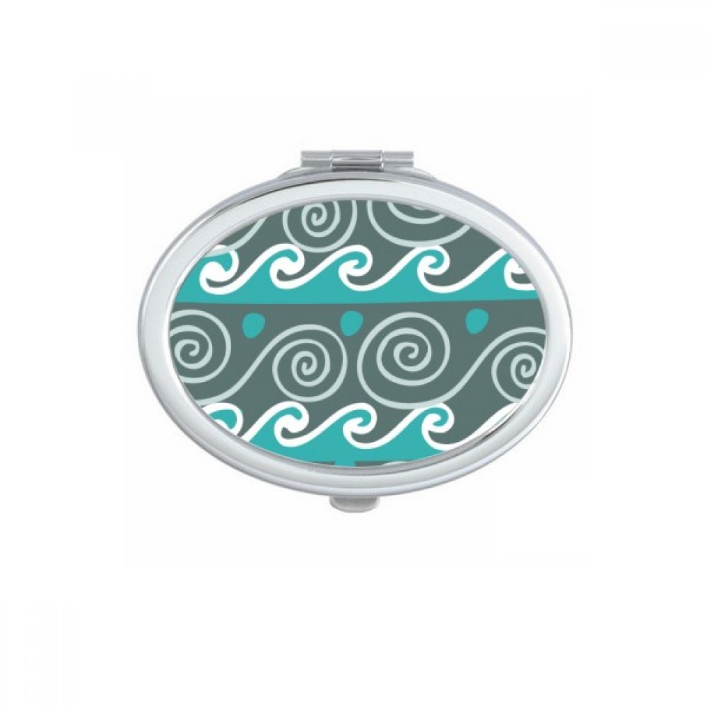 Miroir compact de maquillage ovale bleu pour corriger son teint partout