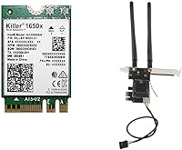 Vista 6 de AX1675x Killer Series Kit Wi-Fi 6E de escritorio 2.4 Gbps Soporte Bluetooth 5.3 PCIe x4 Tri Band 2.4/5/6 GHz No vPro AX210.NGWG.NVX