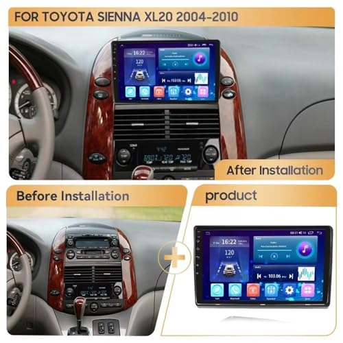 Navegador GPS multimedia de coche para viajes familiares en Toyota Sienna de 2004 a 2010 2