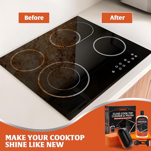 Aweasroy QJJTZ-8PCS Glass Stove Top Cleaner Kit 12 Oz, Cooktop Cleaner And Polish Non-Abrasive No Scratch Removes Tough Stains thumb #4