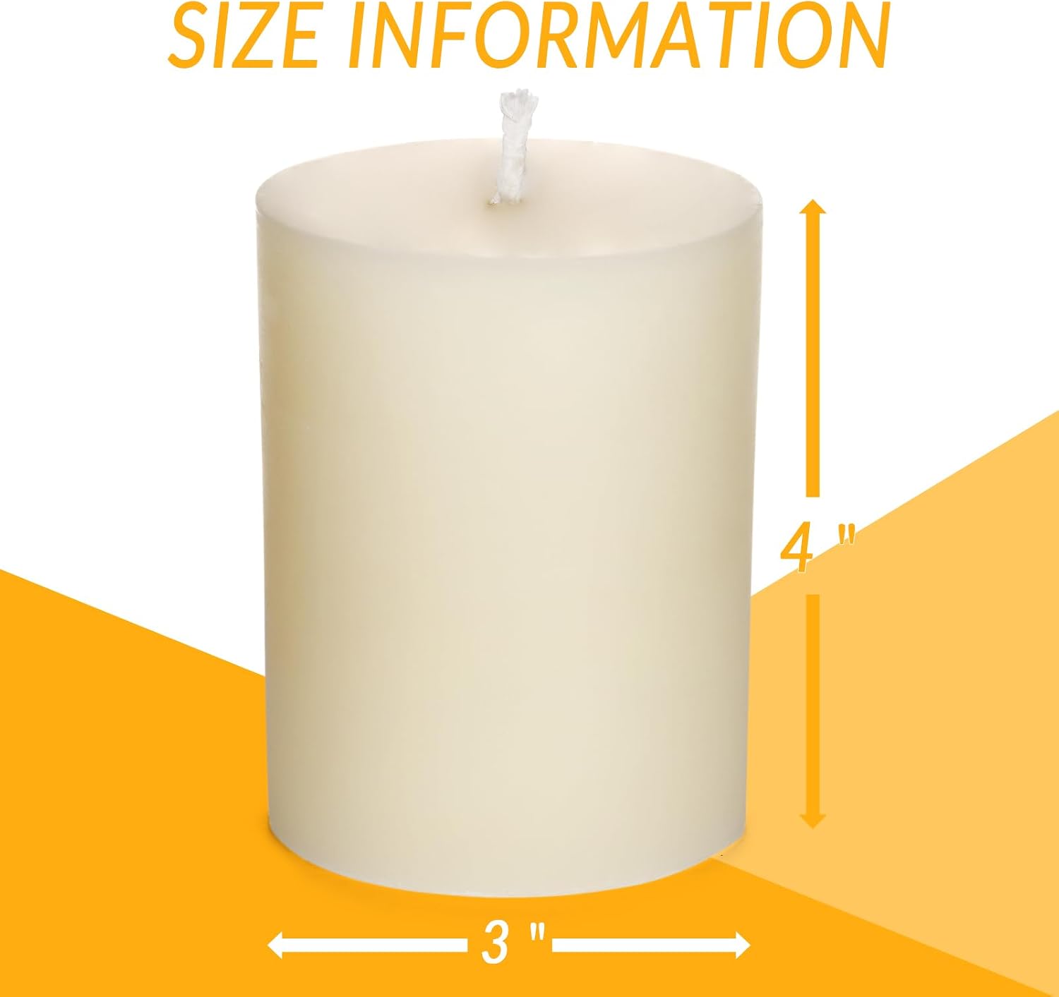 Beeswax Pillar Candles 3x4 Inch, Pure Natural Beeswax Candles - Unscented, 40 Hour Burn Time,Hand-Poured (Ivory)
