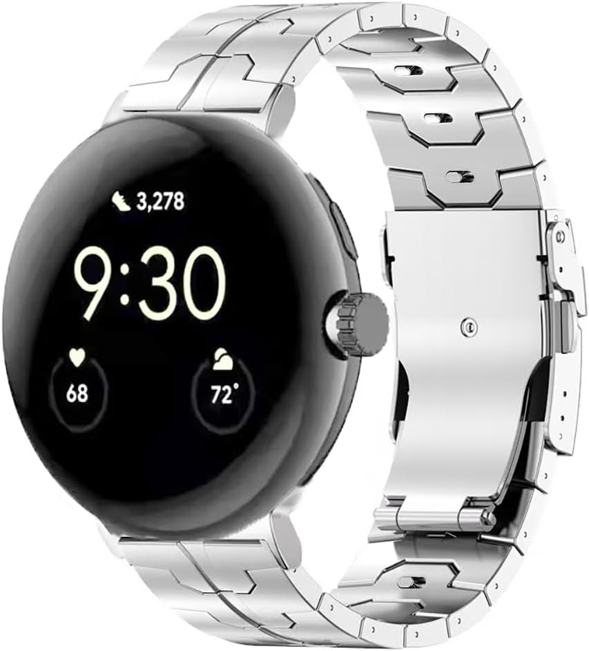No Tool Needed Titanium Metal WatchBand Compatible with Google Pixel Watch 4/3 45mm 41mm Strap, Titanium Replacement Compatible with Google Pixel 2 1 41mm Accessory for Men Women