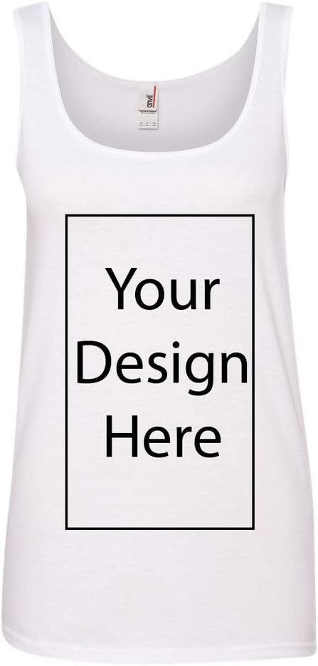 Ladies Add Your Own Text and Design Custom Personalized Sleeveless Tank Tops