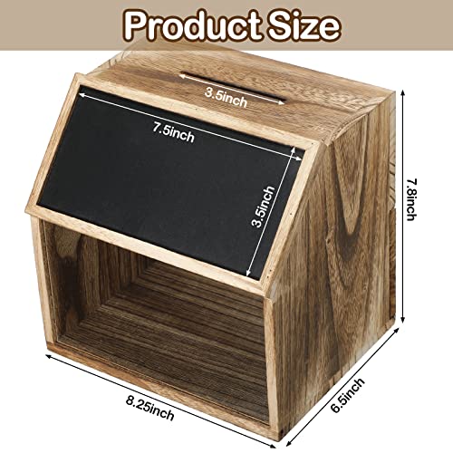 Qunclay Solid Wood Locking Suggestion Box With Chalkboard And Lock, Tip Jar Donation Box Ballot Box Wood Lockable Suggestion Box For Suggestion, Donation, Ballot, Tip, Comment (Retro Color) #TOP1